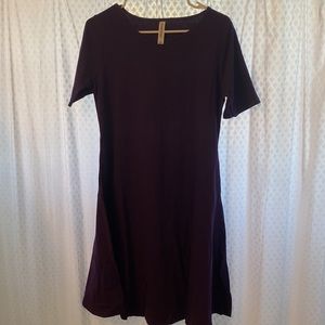 Plum business casual tshirt dress